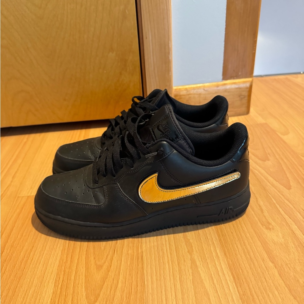 Nike Air Force 1 Low Black with Gold Swoosh